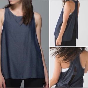 Lululemon All Tied Up Chambray tank top Open back